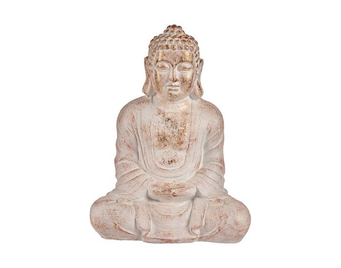 Decorative Figure for Garden Буда Бял/Златен Полирезин (25 x 57 x 42,5 cm)