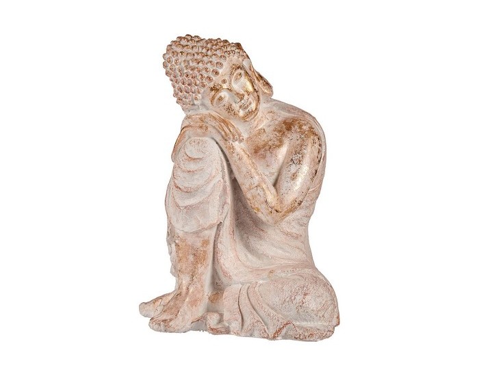 Decorative Figure for Garden Буда Бял/Златен Полирезин (35,5 x 54,5 x 42 cm)