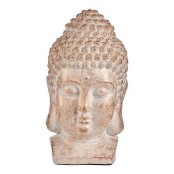 Decorative Figure for Garden Буда Глава Бял/Златен Полирезин (35 x 65,5 x 38 cm) - Iluminat exterior, plase și decorațiuni