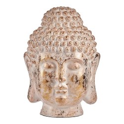 Decorative Figure for Garden Буда Глава Бял/Златен Полирезин (45,5 x 68 x 48 cm) - Iluminat exterior, plase și decorațiuni
