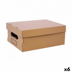 Кутия за Съхранение с Капак Confortime Картон 36,5 x 28,5 x 16,5 cm (6 броя) - Cutii, organizatoare și alte produse de depozitare
