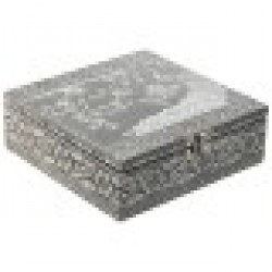 Кутия за бижута Home ESPRIT Зелен Сребрист Дървен Алуминий 18 x 18 x 6 cm - Cutii, organizatoare și alte produse de depozitare