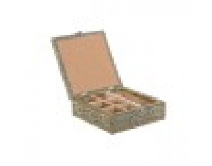 Кутия за бижута Home ESPRIT Бял Шампанско Дървен Алуминий 18 x 18 x 6 cm