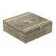Кутия за бижута Home ESPRIT Бял Шампанско Дървен Алуминий 18 x 18 x 6 cm