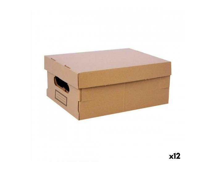 Кутия за Съхранение с Капак Confortime Картон 30 x 22,5 x 12,5 cm (12 броя)