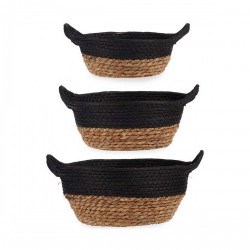 Игра на Кошници Черен Кафяв 3 Части Морски водорасли - Gift decor