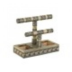 Кутия за бижута Home ESPRIT Бял Шампанско Дървен Алуминий 20 x 10 x 18 cm - Cutii, organizatoare și alte produse de depozitare