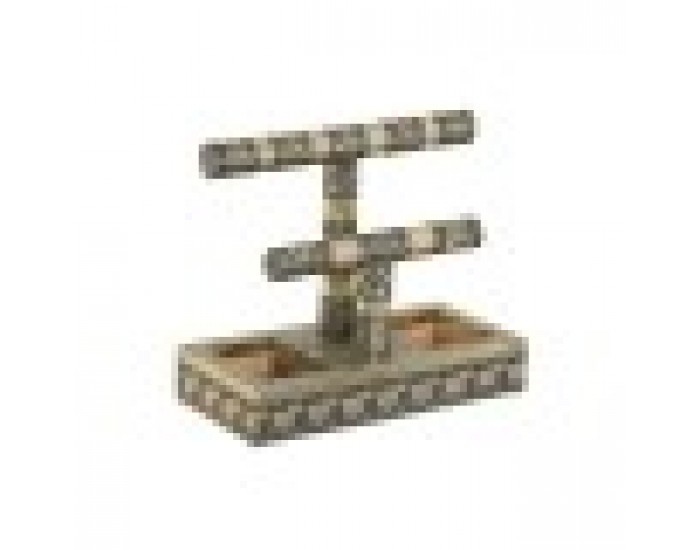 Кутия за бижута Home ESPRIT Бял Шампанско Дървен Алуминий 20 x 10 x 18 cm