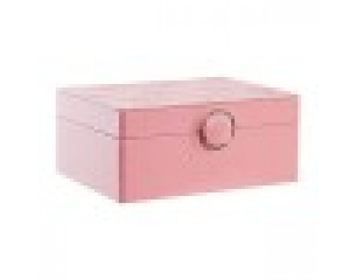 Кутия за бижута DKD Home Decor Розов PU Дървен MDF (17 x 13 x 8,5 cm)