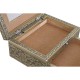 Кутия за бижута Home ESPRIT Бял Шампанско Дървен Алуминий 17,5 x 12,5 x 8,5 cm