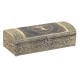 Кутия за бижута Home ESPRIT Бял Шампанско Дървен Алуминий 22,5 x 10 x 6,5 cm