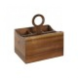 Кош за прибори Home ESPRIT Естествен Aкациево дърво 21 x 14,5 x 22 cm - Cutii, organizatoare și alte produse de depozitare