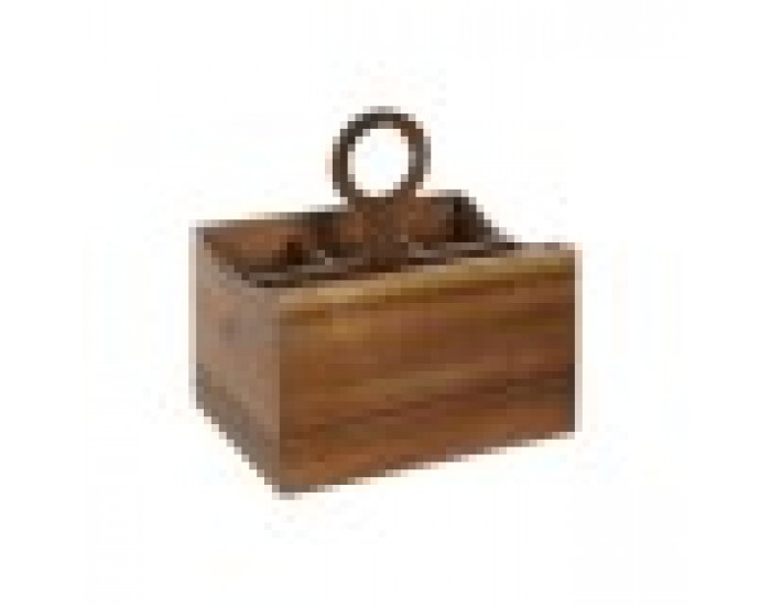 Кош за прибори Home ESPRIT Естествен Aкациево дърво 21 x 14,5 x 22 cm