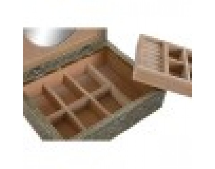 Кутия за бижута Home ESPRIT Бял Шампанско Дървен Алуминий 22,5 x 17,5 x 7,6 cm