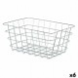 Многофункционална Кошница Квадратен Сребрист Метал 31 x 14 x 21 cm (6 броя) - Cutii, organizatoare și alte produse de depozitare