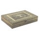Кутия за бижута Home ESPRIT Бял Шампанско Дървен Алуминий 27,5 x 20 x 5,4 cm
