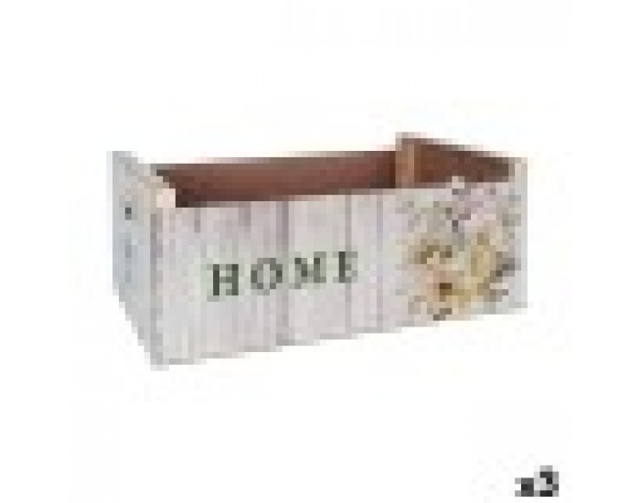 Кутия за Съхранение Confortime Sweet Home Многоцветен Дървен Lilled 58 x 39 x 21 cm (3 броя)