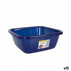 Купа за Измиване Dem Eco Син 10 L Квадратек 34 x 34 x 13 cm (12 броя) - Cutii, organizatoare și alte produse de depozitare