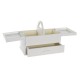 Кутия за бижута DKD Home Decor Кристал Бял Слонова кост Дървен MDF 30 x 17 x 24 cm