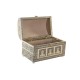 Кутия за бижута DKD Home Decor Шампанско Бежов Дървен Алуминий (25 x 15,5 x 18 cm)