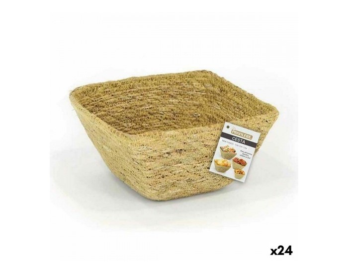 Многофункционална Кошница Privilege Морска трева Квадратек 12 x 12 x 7 cm (24 броя)