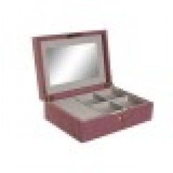 Кутия за бижута Home ESPRIT Сметана Пурпурен цвят 27 x 19 x 9 cm - Cutii, organizatoare și alte produse de depozitare