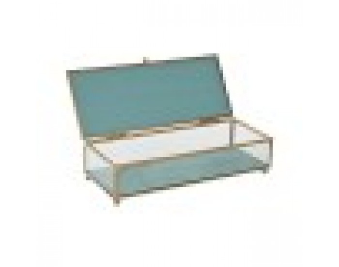 Кутия за бижута DKD Home Decor Кристал Метал цвят тюркоаз Небесно синьо (2 броя) (25 x 10 x 5 cm)