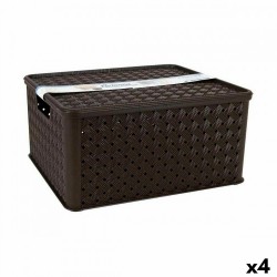 Кутия за Съхранение с Капак Tontarelli Arianna 33,5 x 29,5 x 16,5 cm (4 броя) - Cutii, organizatoare și alte produse de depozitare