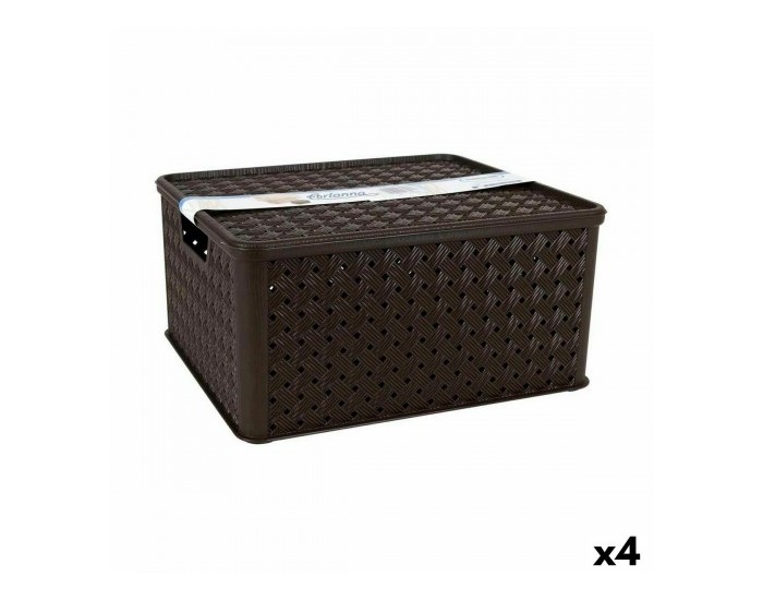 Кутия за Съхранение с Капак Tontarelli Arianna 33,5 x 29,5 x 16,5 cm (4 броя)