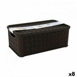 Кутия за Съхранение с Капак Tontarelli Arianna 29,5 x 16,5 x 11 cm (8 броя) - Cutii, organizatoare și alte produse de depozitare
