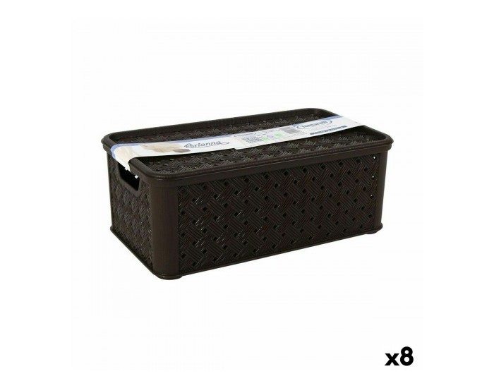 Кутия за Съхранение с Капак Tontarelli Arianna 29,5 x 16,5 x 11 cm (8 броя)