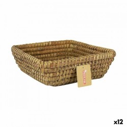 Многофункционална Кошница Privilege Korne Кафяв плетена ракита Квадратек 27 x 27 x 9 cm (12 броя) - Cutii, organizatoare și alte produse de depozitare