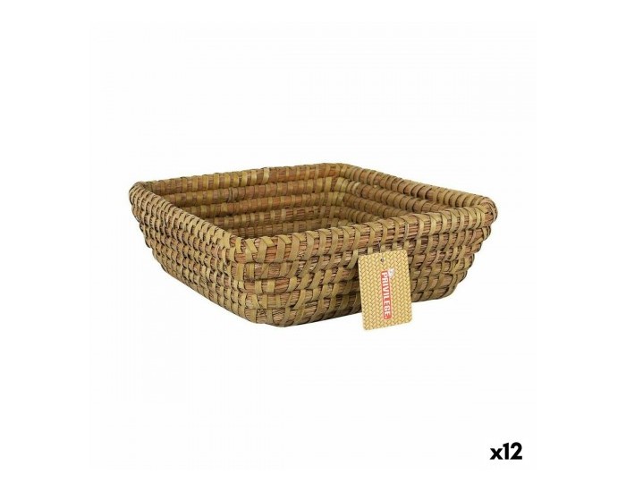 Многофункционална Кошница Privilege Korne Кафяв плетена ракита Квадратек 27 x 27 x 9 cm (12 броя)
