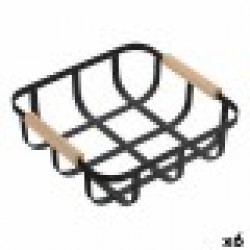 Многофункционална Кошница Confortime Черен 23 x 23 x 8 cm (6 броя) - Cutii, organizatoare și alte produse de depozitare