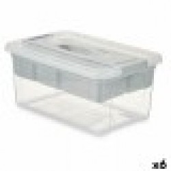 Многофункционална Кутия Сив Прозрачен Пластмаса 9 L 35,5 x 17 x 23,5 cm (6 броя) - Cutii, organizatoare și alte produse de depozitare