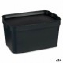 Кутия за Съхранение с Капак Антрацит Пластмаса 2,3 L 13,5 x 11 x 20 cm (24 броя) - Cutii, organizatoare și alte produse de depozitare
