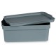 Кутия за Съхранение с Капак Сив Пластмаса 6 L (21,5 x 11 x 32 cm) (12 броя)