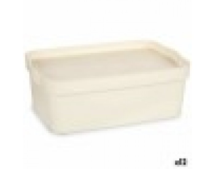 Кутия за Съхранение с Капак Сметана Пластмаса 6 L 21,5 x 11 x 31,5 cm (12 броя)