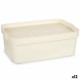 Кутия за Съхранение с Капак Сметана Пластмаса 6 L 21,5 x 11 x 31,5 cm (12 броя)