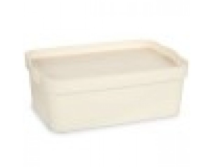 Кутия за Съхранение с Капак Сметана Пластмаса 6 L 21,5 x 11 x 31,5 cm (12 броя)