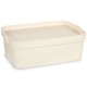 Кутия за Съхранение с Капак Сметана Пластмаса 6 L 21,5 x 11 x 31,5 cm (12 броя)