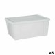 Кутия за Съхранение с Капак Stefanplast Elegance Бял Пластмаса 29 x 17 x 39 cm (6 броя)