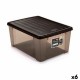 Кутия за Съхранение с Капак Stefanplast Elegance Кафяв Пластмаса 15 L 29 x 17 x 39 cm (6 броя)