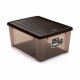 Кутия за Съхранение с Капак Stefanplast Elegance Кафяв Пластмаса 15 L 29 x 17 x 39 cm (6 броя)