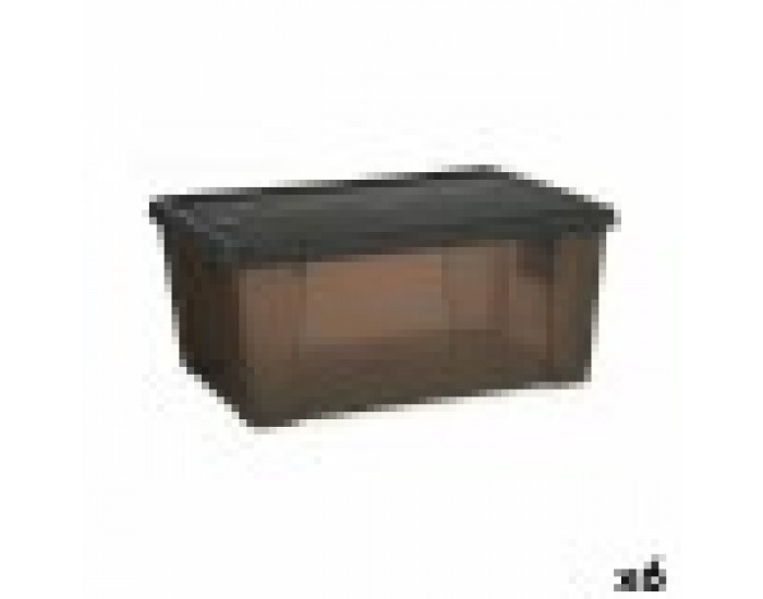 Кутия за Съхранение с Капак Stefanplast Elegance Сив Пластмаса 15 L 29 x 17 x 39 cm (6 броя)