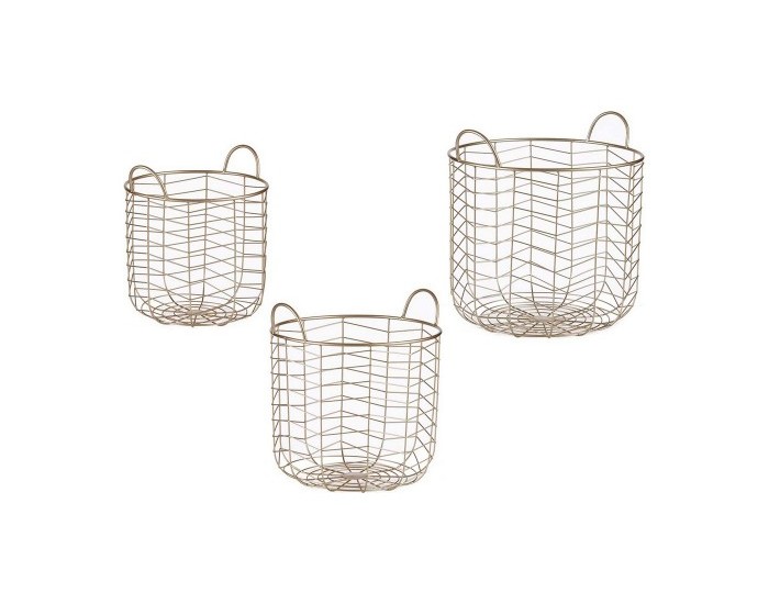 Комплект кошове Кръгъл Златен Метал (3 pcs)
