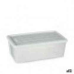 Кутия за Съхранение с Капак Stefanplast Elegance Бял Пластмаса 5 L 19,5 x 11,5 x 33 cm (12 броя) - Cutii, organizatoare și alte produse de depozitare