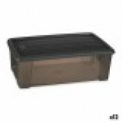 Кутия с капак Elegance Сив Пластмаса 5 L (19,5 x 11,5 x 33 cm) (12 броя) - Cutii, organizatoare și alte produse de depozitare
