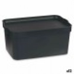 Кутия за Съхранение с Капак Антрацит Пластмаса 7,5 L 21 x 14,2 x 32 cm (12 броя) - Cutii, organizatoare și alte produse de depozitare