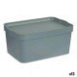 Кутия за Съхранение с Капак Сив Пластмаса 7,5 L 21 x 14,2 x 32 cm (12 броя) - Kipit